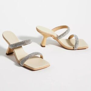Vicenza Sparkly Sandals Strappy Crystal Heels Sz 6 New